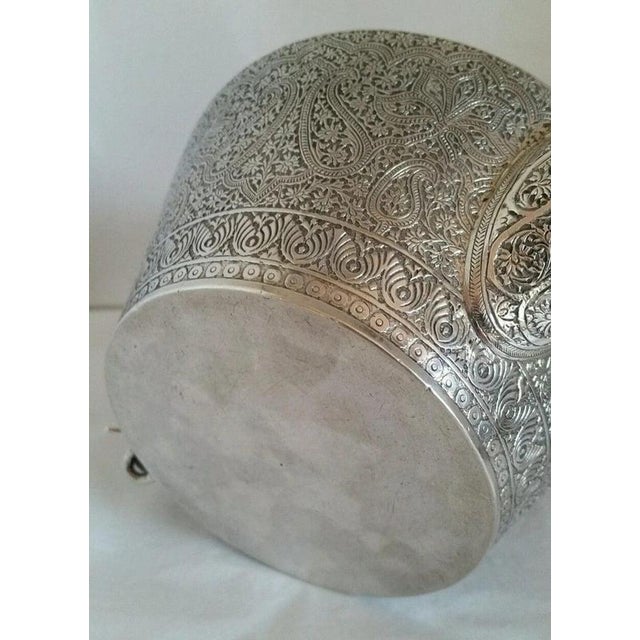 Metal 19th Century Antique Islamic Silver Teapot and Sucrier, Set of 2 For Sale - Image 7 of 11