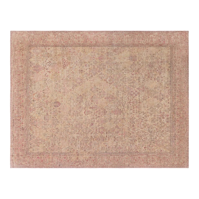 Authentic Persian Kirman Hand Knotted Wool Rug For Sale