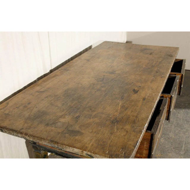 Chestnut 19th Century Spanish Painted Wood Console Table For Sale - Image 8 of 11