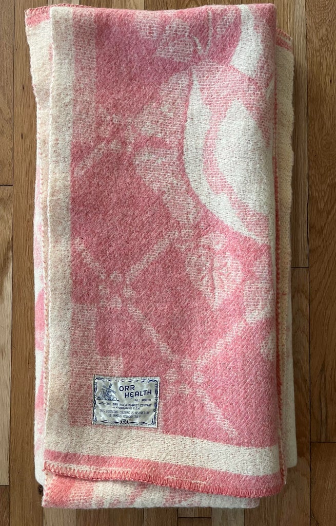 Vintage Orr Health All Wool Reversible Blanket | Chairish
