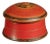 Vintage Indian Tika Spice Lacquer Wooden Box in Red & Black Patina For Sale