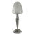 1920s French Art Deco Georges Leleu Frosted Glass & Nickeled Bronze Table Lamp For Sale