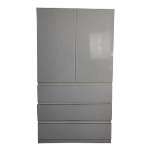 1970s White Lacquered Bedroom Entertainment Center With 3 Draws Attributed to Milo Baughman
