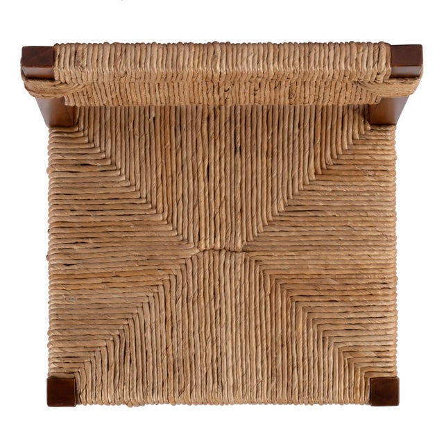 Brown Valencia 25 in. Seat Height Woven Counter Stool with Back, Banana Leaf For Sale - Image 8 of 9