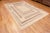 An Artistic Ivory Cream Background Brown Color Simplistic Geometric Square Pattern Modern Room Size Area Rug, Country Of...