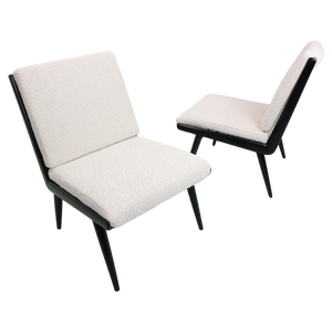 Set of Boomerang Bouclé Lounge Chairs by H. Mitzlaff & E. Schmidt for Soloform, 1953