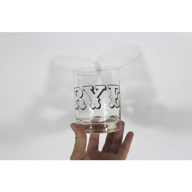 Vintage Typography Spirit Glasses, Low Ball Rocks, Cocktail Glass Set of 6 For Sale - Image 10 of 12