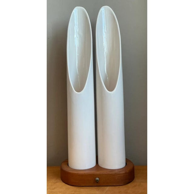 Vintage Modernist Ceramic Tube Lamp For Sale - Image 11 of 12
