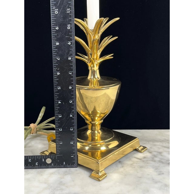 1950s 1950's French Regency Heavy Cast Brass "Pineapple" Table Lamp Style Maison Charles For Sale - Image 5 of 14