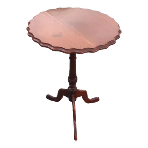 Mid 20th Century Vintage Handmade George II Style Cherry Pie Crust Side Table