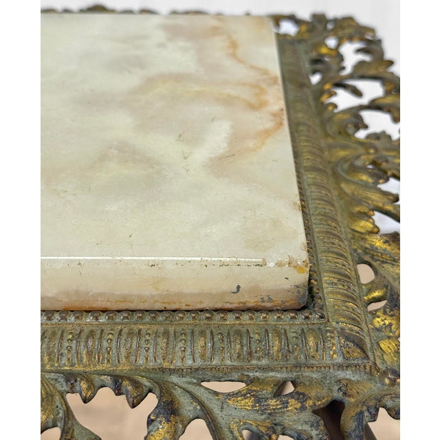 Antique Victorian Two-Tier Onyx Plant Stand Pedestal Table For Sale - Image 11 of 11