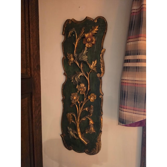 Pair of Carved Louis XV Floral Wood Art Plaques For Sale - Image 9 of 12
