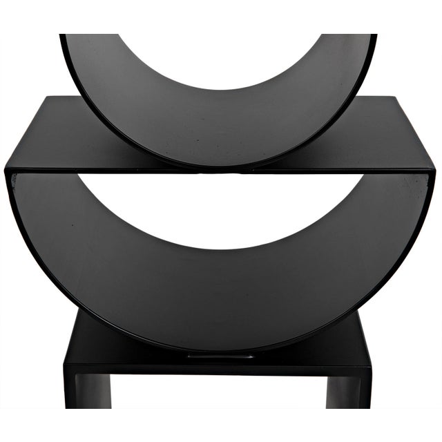 NOIR Shape Side Table in Black Metal For Sale - Image 11 of 12