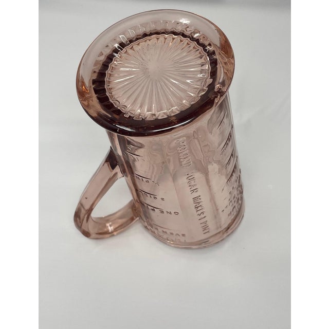 Art Deco Vintage Hazel Atlas Pink Quart Measuring Pitcher For Sale - Image 3 of 11