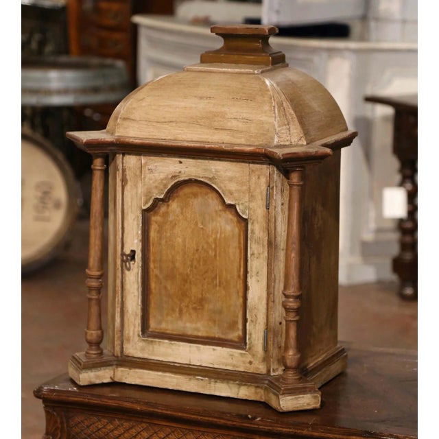 Mid-19th Century French Empire Painted Tabernacle Wall Cabinet For Sale - Image 4 of 9