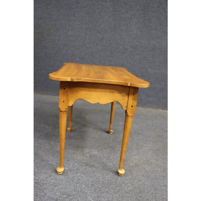 Ethan Allen Maple Queen Anne Style Side Table For Sale - Image 11 of 14