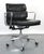 Herman Miller Eames Soft Pad Executive Chair designed by Charles and Ray Eames. The black leather upholstery is wrapped...