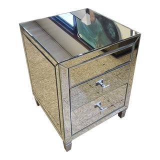 Caracole "a Little Gem" 3 Drawer Mirrored Nightstand For Sale