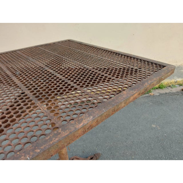 Garden table, metal and wrought iron
