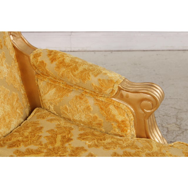 Pair of French Rococo Style Upholstered Armchairs For Sale - Image 10 of 18