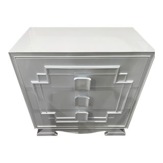 Custom Lacquer 3 Drawer White Dressers For Sale