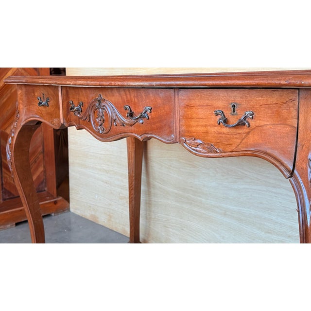 20th Century Wood French Louis XV Style Writing Desk, 1920 For Sale - Image 10 of 18