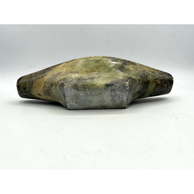 Joosii (Josie) Pisuktie (b.1901) Inuit Serpentine Stone Kudlik | Mid-20th Century, Signed ᔪᓯ E7-404 For Sale - Image 10 of 17