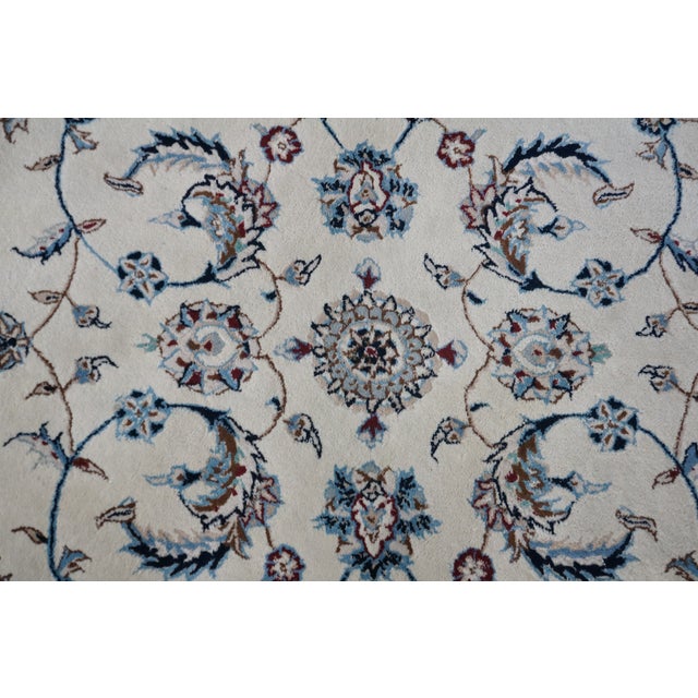Late 20th Century Vintage Nain Floral All Over Vine Palmette Round Wool & Silk Area Rug 74" For Sale - Image 5 of 13