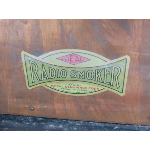 Metal Stampings Radio Smoker No 76 Early 1900s Tobacciana Humidor Cabinet 6570 For Sale - Image 9 of 18