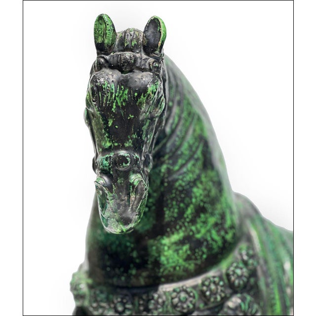 Vintage Italian Mid Century Modern Art Pottery Horse Sculpture For Sale - Image 9 of 10