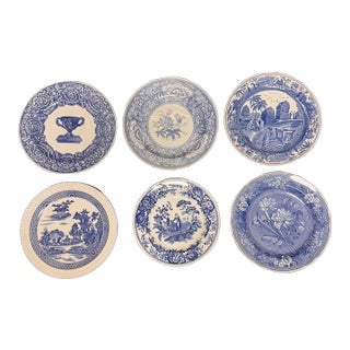 Spode Blue and White Collection Decorative Plates - Set of 6, C. 1990s For Sale