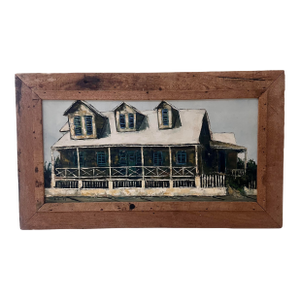 1990s Painting of Old Home Key West, Framed
