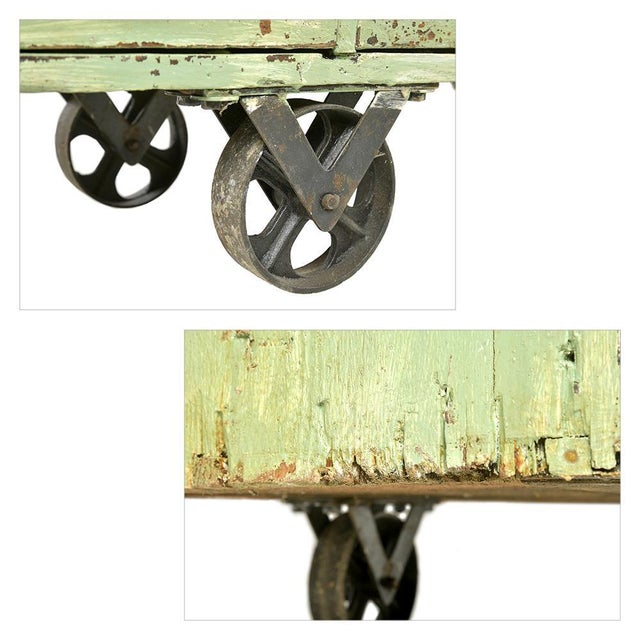 Green Antique Goldsmith's Workshop Cabinet with 63 Drawers For Sale - Image 8 of 9