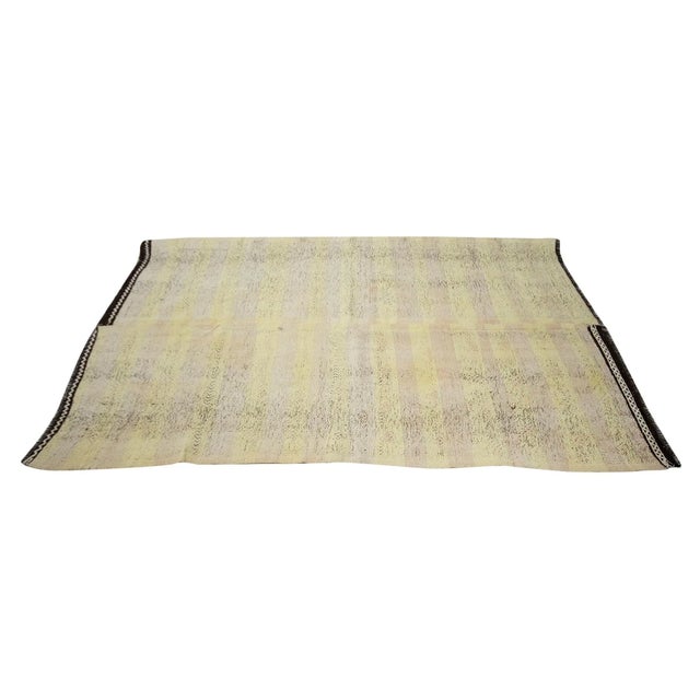 Mid 20th Century Yellow Vintage Turkish Kilim Rug For Sale - Image 4 of 7