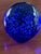 Vintage Cobalt Blue Art Glass Controlled Bubble Sphere Paperweight - 4" For Sale - Image 4 of 4