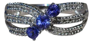 The Alatus: Ladies 14K Gold Ring set with 0.51 CTW Tanzanite and 0.14 CTW Diamonds