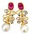 Bochic "Capri" Vintage Ruby & Multi Sapphire Earrings Set In 18K Gold & Silver For Sale