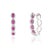 Metal Contemporary 14k Gold Natural 2.02ct Ruby & Diamond Halo Hoop Earrings- 2 Pieces For Sale - Image 7 of 18