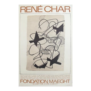 1971 French "Rene Char at Fondation Maeght" Exhibition Poster For Sale