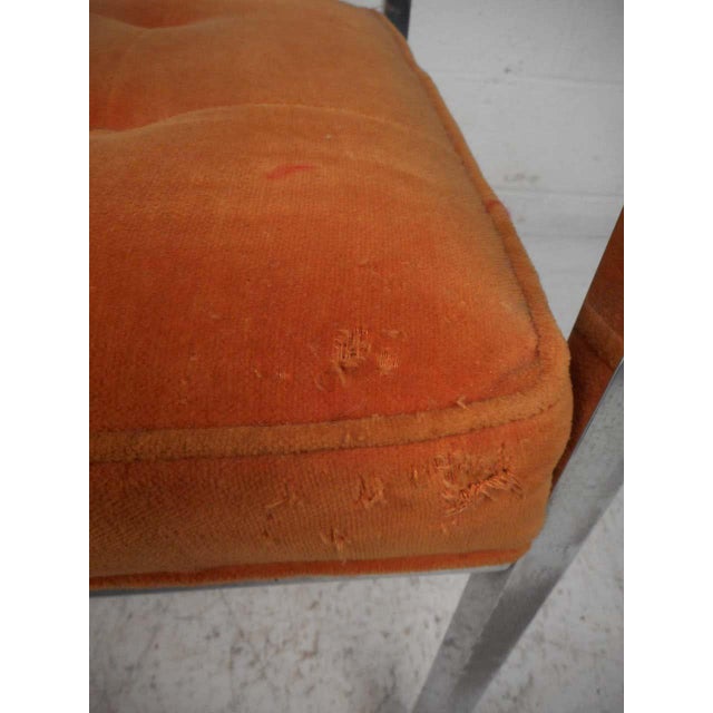 1970s Mid-Century Chrome-Framed Settee For Sale - Image 11 of 12