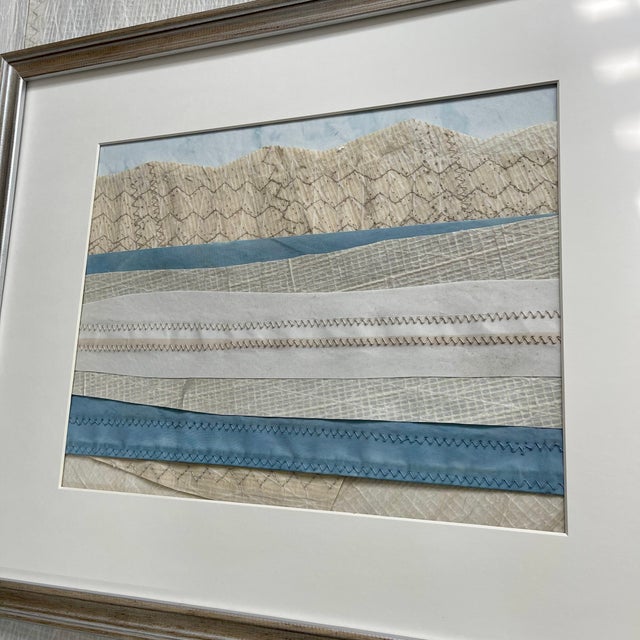 Contemporary Contemporary Semi-Abstract​ Mixed Media Nautical Sailcloth Landscape​ - By JJ-Hogan | Grow in Faith, Framed For Sale - Image 3 of 8
