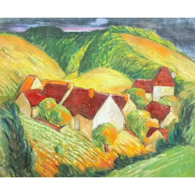 Early French Painting - Red Roofs - Signed For Sale - Image 4 of 8