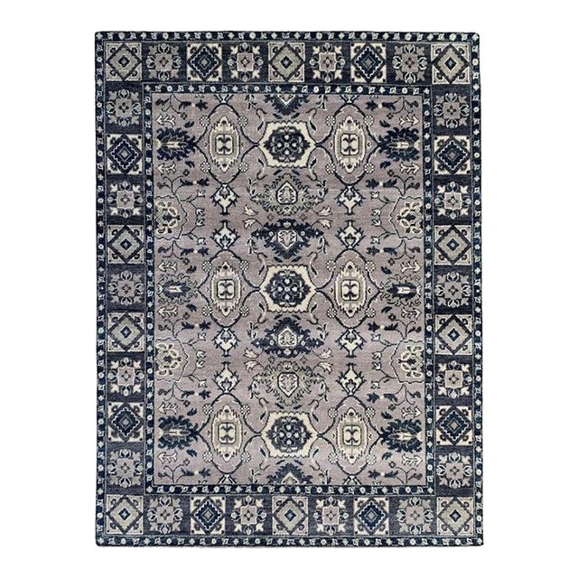 10x14 Gray Hand-Knotted Wool Floral Symmetries Classic Traditional Carpet Rug For Sale