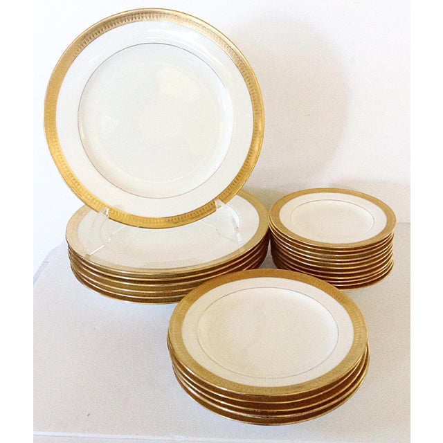 Minton Dinner Plate Set W/ Gold Rim Set of 26 Chairish