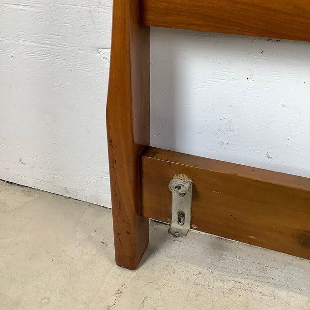 Mid-Century Walnut King Headboard With Sculptural Curved Silhouette For Sale - Image 9 of 12