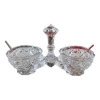 20th Century Cut-Decorated Model Double Crystal Salt Cellar from Baccarat, Set of 3 For Sale