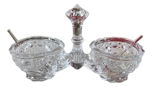 20th Century Cut-Decorated Model Double Crystal Salt Cellar from Baccarat, Set of 3