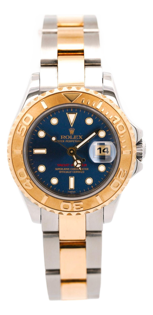Rolex Yacht Master 169623 29mm Two Tone 18k Blue Ladies Watch Full Set