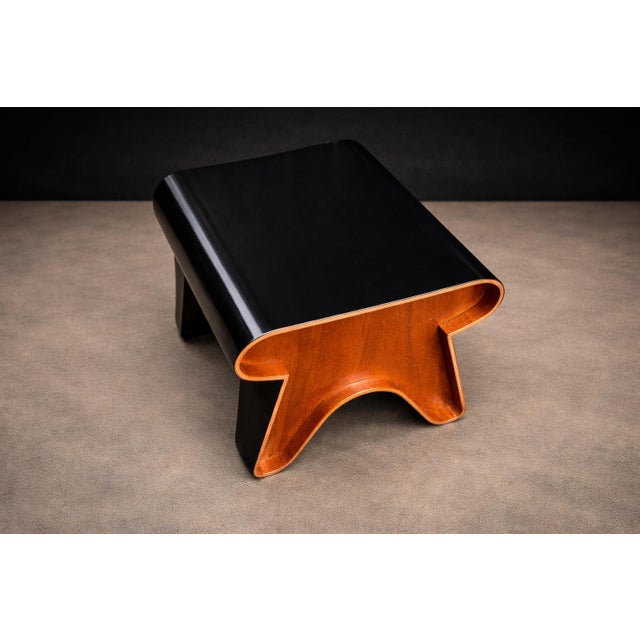 Wood Brazilian Contemporary Stool in Ebonized Wood by Pedro Useche, Brazil, 2000s For Sale - Image 7 of 8
