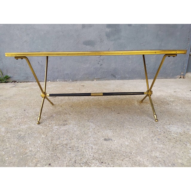 Gilded Brass Coffee Table by Claude Delor, 1950s For Sale - Image 3 of 18